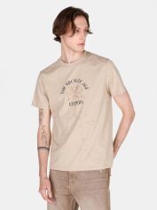 Акція на Футболка бавовняна довга чоловіча Colin's CL1071956BEI L Beige з принтом від Rozetka