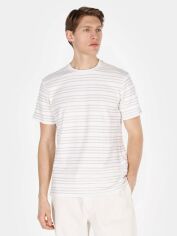 Акція на Футболка бавовняна довга чоловіча Colin's CL1073320OFW L Off White з принтом від Rozetka