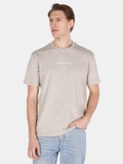 Акція на Футболка бавовняна довга чоловіча Colin's CL1071872BEI L Beige з принтом від Rozetka