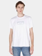 Акція на Футболка бавовняна довга чоловіча Colin's CL1072765WHT S White з принтом від Rozetka