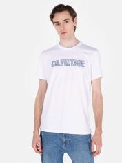 Акція на Футболка бавовняна довга чоловіча Colin's CL1073002WHT XL White з принтом від Rozetka