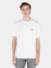 Акція на Футболка бавовняна довга чоловіча Colin's CL1073046OFW XL Off White з принтом від Rozetka