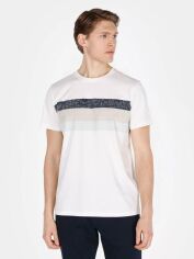 Акція на Футболка бавовняна довга чоловіча Colin's CL1073843OFW 2XL Off White з принтом від Rozetka