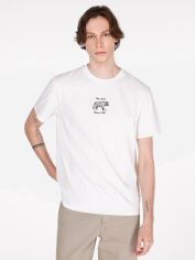 Акція на Футболка бавовняна довга чоловіча Colin's CL1074048OFW M Off White з принтом від Rozetka