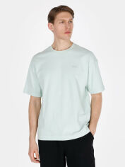 Акція на Футболка бавовняна довга чоловіча Colin's CL1074154MGR L Mint Green з принтом від Rozetka