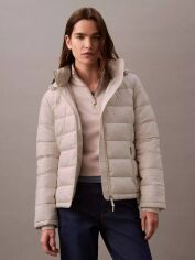 Акція на Куртка демісезонна коротка з капюшоном жіноча Calvin Klein 390500939 XL Молочна ( 1159837553) від Rozetka