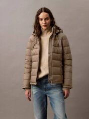 Акція на Куртка демісезонна коротка з капюшоном жіноча Calvin Klein 672577217 XS Коричнева ( 1159837554) від Rozetka