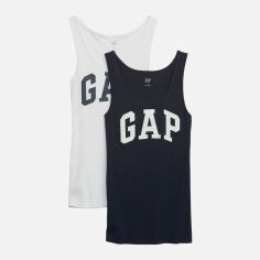 Акція на Майка жіноча GAP 72464571 M (2 шт) Синя/Біла від Rozetka