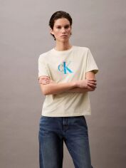 Акція на Футболка бавовняна жіноча Calvin Klein 222823175 M Зелена від Rozetka