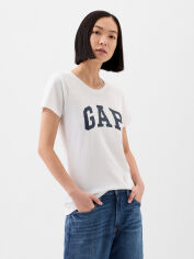 Акція на Футболка бавовняна жіноча GAP 756463387 XS Біла від Rozetka