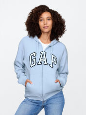 Акція на Толстовка на флісі на блискавці з капюшоном жіноча GAP 181501677 L Блакитна від Rozetka
