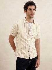 Акція на Сорочка бавовняна літня чоловіча Banana Republic 255536170 XL Молочна від Rozetka