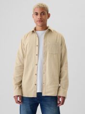Акція на Сорочка бавовняна чоловіча GAP 602428535 XL Бежева від Rozetka