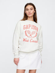 Акція на Світшот на флісі оверсайз жіночий GAP 447158855 2XL Сірий від Rozetka