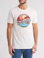 Акція на Футболка бавовняна довга чоловіча Levi`s 383078292 XL Молочна з принтом від Rozetka