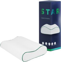 Акція на Подушка ортопедична Noble Star Біла MemoFoam M 49х32х10.5 см від Rozetka