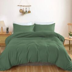 Акція на Простирадло MirSon Satin Light Pro 10-017 Green Olive 150х220 см від Rozetka