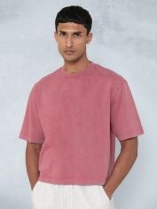 Акція на Футболка бавовняна довга чоловіча SHEIN GD-00129629 XL Рожева від Rozetka