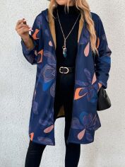 Акція на Куртка демісезонна жіноча SHEIN GD-00205264 2XL Темно-синя від Rozetka