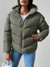 Акція на Куртка демісезонна жіноча SHEIN GD-00207478 M Хакі від Rozetka
