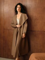 Акція на Пальто осіннє довге жіноче SHEIN GD-00214815 S Пісочне від Rozetka