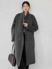 Акція на Пальто жіноче SHEIN GD-00220707 S Темно-сіре від Rozetka
