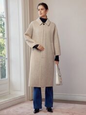 Акція на Пальто осіннє довге жіноче SHEIN GD-00193259 L Бежеве від Rozetka