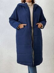 Акція на Пальто жіноче SHEIN GD-00201353 1XL Темно-синє від Rozetka