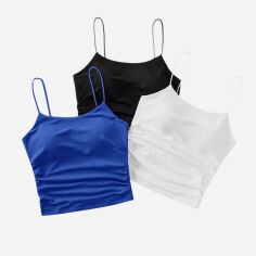 Акція на Майка жіноча SHEIN GD-00217743 M (3 шт) Синя від Rozetka