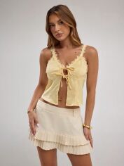Акція на Топ жіночий SHEIN GD-00223319 S Жовтий від Rozetka