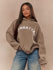 Акція на Худі жіноче SHEIN GD-00221862 XL Коричневе від Rozetka