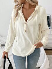 Акція на Худі жіноче SHEIN GD-00223762 S Кремове від Rozetka