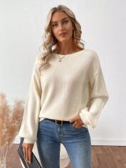 Акція на Джемпер жіночий SHEIN GD-00194860 L Кремовий від Rozetka