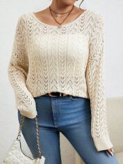 Акція на Джемпер жіночий SHEIN GD-00219887 2XL Кремовий від Rozetka