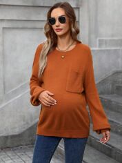 Акція на Джемпер для вагітних жіночий SHEIN GD-00193943 L Темно-жовтогарячий від Rozetka