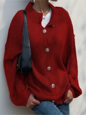 Акція на Кардиган жіночий SHEIN GD-00194853 1XL Червоний від Rozetka