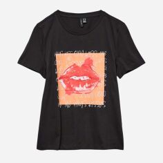 Акція на Футболка бавовняна жіноча Vero Moda 10325320-3 L Чорна від Rozetka