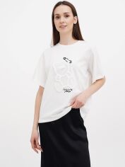 Акція на Футболка бавовняна оверсайз жіноча EQUILIBRI W213 071 000-13 L White від Rozetka