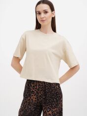 Акція на Футболка бавовняна жіноча EQUILIBRI W213 079 000-51 S Beige від Rozetka