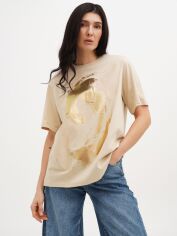 Акція на Футболка бавовняна жіноча EQUILIBRI W213 069 000-51 L Beige від Rozetka