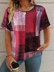 Акція на Футболка жіноча SHEIN GD-00217388 L Різнокольорова від Rozetka