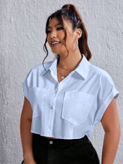 Акція на Сорочка бавовняна жіноча SHEIN GD-00195394 2XL Блакитна від Rozetka