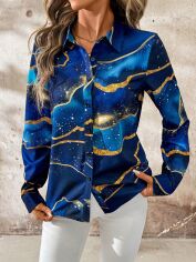 Акція на Сорочка жіноча SHEIN GD-00217060 M Синя від Rozetka