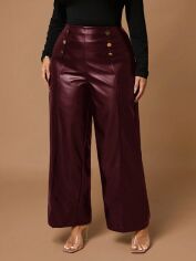Акція на Штани жіночі SHEIN GD-00208290 4XL Бордові від Rozetka