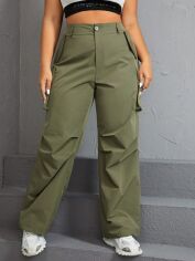 Акція на Штани жіночі SHEIN GD-00206833 0XL Зелені від Rozetka