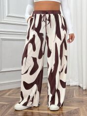 Акція на Штани жіночі SHEIN GD-00208743 0XL Коричневі від Rozetka