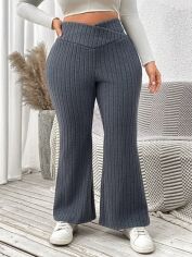 Акція на Штани жіночі SHEIN GD-00217751 1XL Темно-сірі від Rozetka
