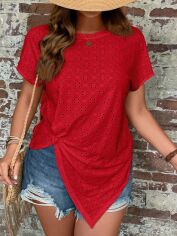 Акція на Блузка жіноча SHEIN GD-00217684 3XL Бордова від Rozetka