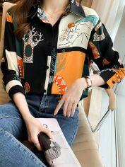 Акція на Блузка жіноча SHEIN GD-00203353 L Чорна від Rozetka