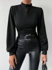 Акція на Блузка жіноча SHEIN GD-00204270 XL Чорна від Rozetka